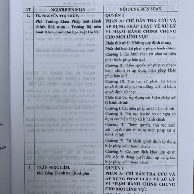 Chỉ dẫn tra cứu và áp dụng pháp luật về xử lý vi phạm hành chính  (được sửa đổi, bổ sung năm 2020) - Quyển 1 