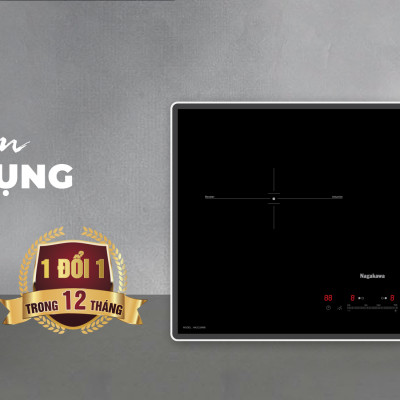 Bếp đôi điện từ Nagakawa UltraSlim NK2C29MB - Made in Malaysia - Bảo hành 5 năm - Hàng chính hãng