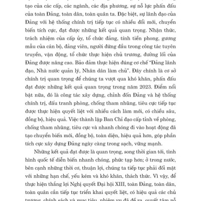 Xây dựng Đảng và hệ thống chính trị trong sạch, vững mạnh góp phần thực hiện thắng lợi nghị quyết Đại hội XIII của Đảng - bản in 2024