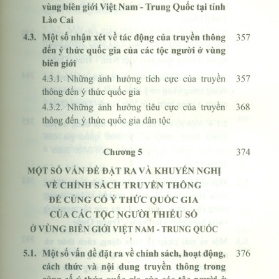 Truyền Thông Và Ý Thức Quốc Gia Của Một Số Tộc Người Ở Vùng Biên Giới Việt Nam - Trung Quốc (Sách chuyên khảo) - Viện Hàn lâm Khoa học Xã hội Việt Nam - Viện Dân tộc học; Trần Hồng Thu chủ biên 