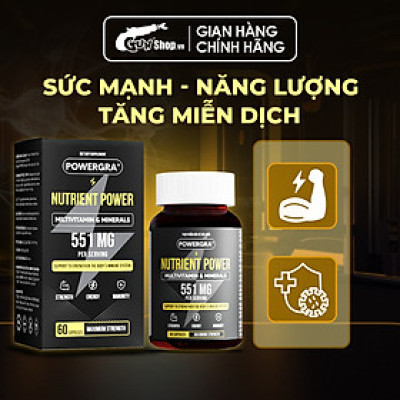 Viên uống bổ sung vitamin tổng hợp và khoáng chất Powergra Nutrient Power - Hộp 60 viên
