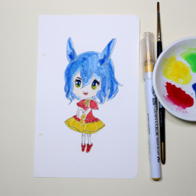 Giấy vẽ màu nước giấy lên màu đẹp tự nhiên, giấy vân nhẹ 40 tờ bo góc khổ (11 x 17.5) cm NA393 Green Art - Hàng chính hãng