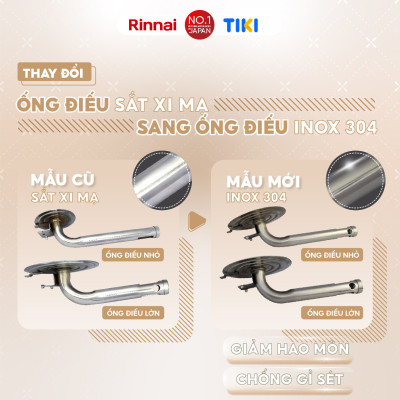 Bếp gas dương Rinnai RV-MC26BE mặt bếp men và kiềng bếp men - Hàng chính hãng.