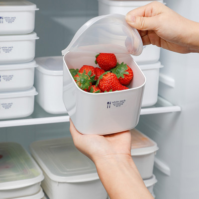 Set 02 hộp đựng thực phẩm chữ nhật White Pack 600ml & 500ml, không sản sinh ra các hoạt chất gây hại trong quá trình sử dụng - nội địa Nhật Bản 
