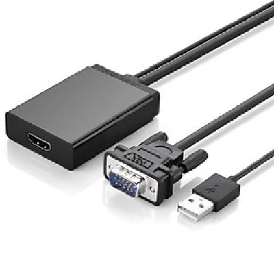 Ugreen UG40213MM106TK 50CM màu Đen Bộ chuyển VGA sang HDMI có trợ nguồn - HÀNG CHÍNH HÃNG