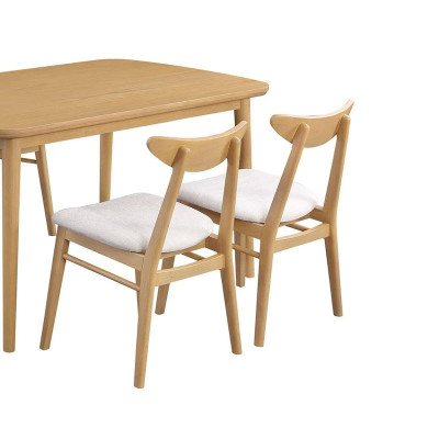 Bộ bàn ăn 4 ghế gỗ vân veneer xoan đào hiện đại SMLIFE Ghassan Grayden | D150 x R90 x C76 | gỗ Cao Su và Veneer xoan đào