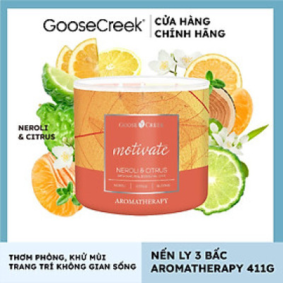 Nến ly 3 bấc Aromatherapy Goose Creek (411g) - Neroli & Citrus