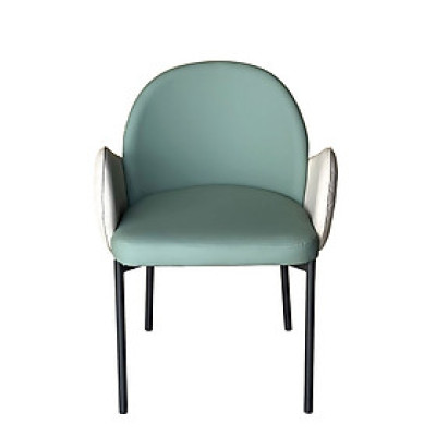 Ghế phòng ăn nhập khẩu ECO 32A-P Nội thất Capta Ghế bàn ăn có tay lưng tựa bo cong nệm da PU cao cấp màu chủ đạo nâu bò xanh ngọc xám chân sắt sơn tĩnh điện