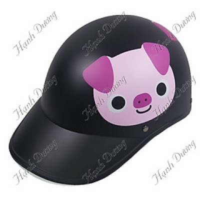 Mũ bảo hiểm đẹp nón lưỡi trai gắn họa tiết hình con vật dễ thương có khoét đuôi dễ dàng buột tóc cao