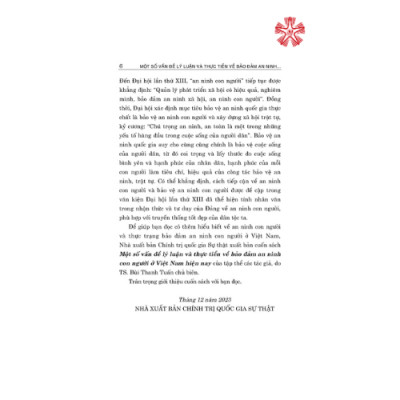 Một số vấn đề lý luận và thực tiễn về bảo đảm an ninh con người ở Việt Nam hiện nay (bản in 2023)