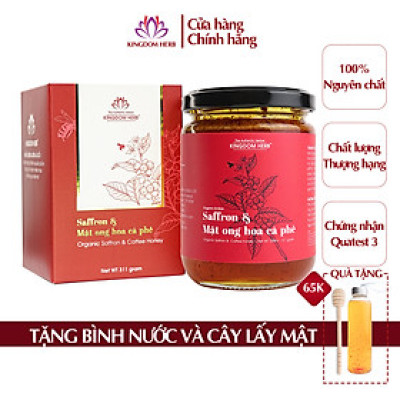 Saffron mật ong Kingdom Herb chính hãng thượng hạng nguyên chất 100% hộp 311g (tặng que lấy mật và bình thuỷ tinh)
