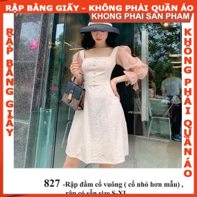 Rập giấy A0 đầm nữ mã 827 (BẢN VẼ)