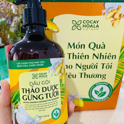 Dầu gội thảo dược gừng dừa COCAYHOALA hết gàu, hết ngứa, hết rụng tóc, Tặng Mũ Trùm Tóc Ngẫu Nhiên