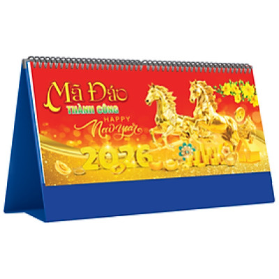 Lịch Tết 2026 - Lịch Bàn Chữ A Ngang (12x25) Nhiều Chủ Đề