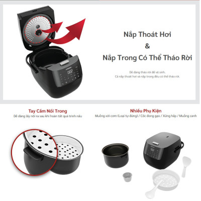 Nồi cơm điện tử 1.8L Hitachi RZ-S18VN(BK) - Hàng chính hãng