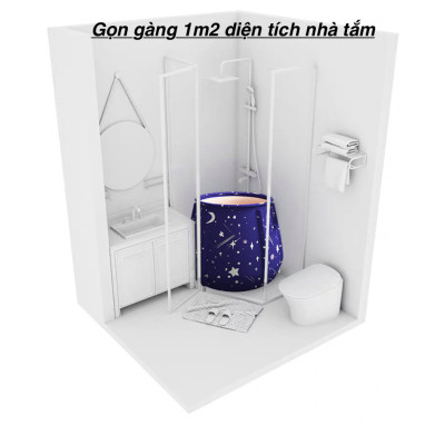 Bồn Tắm Ngâm Người Thảo Dược Có Thể Gấp Gọn KUNBE Cho Người Lớn Và Trẻ Em, Bồn Tắm Di Động Thông Minh, Chậu Tắm Xông Hơi Giữ Nhiệt Tiện Lợi