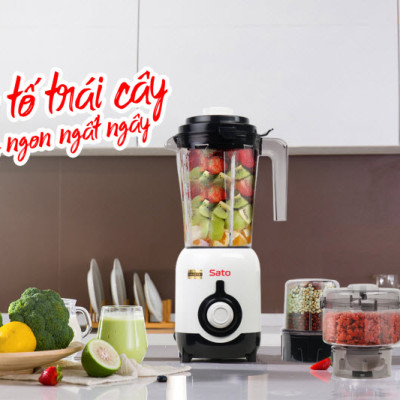 Máy xay sinh tố đa năng SATO MX8306A - Mô tơ điện được quấn dây 100% đồng nguyên chất có độ bền cao - Miễn phí vận chuyển toàn quốc - Hàng chính hãng