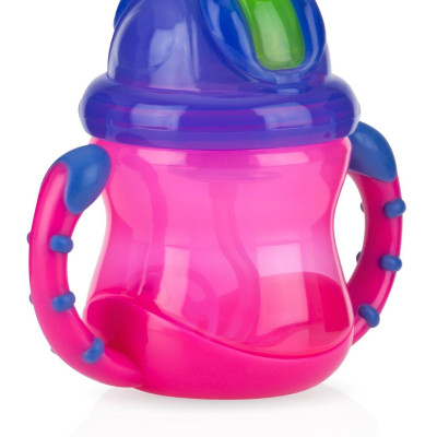 [ 10254-Nuby ] Bình uống nước 240ml, có ống hút làm bằng Silicone, 360 độ, 2 tay cầm
