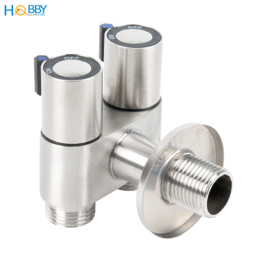 Van chia nước 2 đầu cho bồn cầu và vòi xịt inox 304 Hobby home decor VIN5