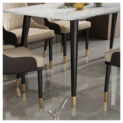 Bộ bàn ăn mặt đá chống trầy xước chống thấm vân chọn kèm 4 ghế monet có tay