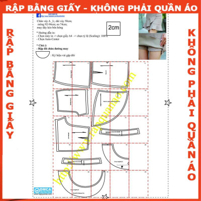 Rập giấy A0 chân váy có quần bên trong  mã 725 (BẢN VẼ)