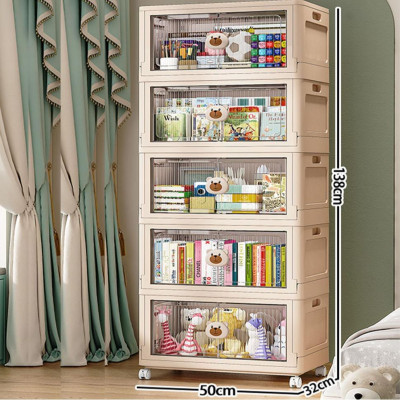 Tủ đựng đồ gấp gọn hoạt hình, tủ nhựa đựng đồ lắp ghép xếp gọn ngang 60cm, không cần lắp đặt, khả năng chịu tải mạnh