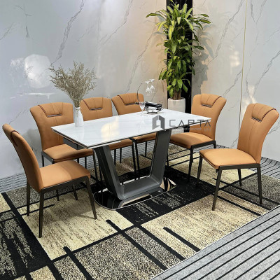 Ghế ăn nệm simili chân sắt LUX 41A-P Nội thất Capta Ghế café nhà hàng giả da hiện đại Ghế tiếp khách văn phòng đẹp đơn giản Morden Dining Chair