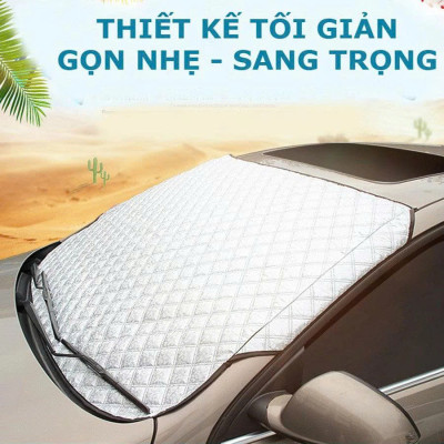 Tấm Che Nắng Kính Lái Ô Tô 3 Lớp Tráng Bạc – Bảo Vệ Taplo, Giữ Nội Thất Luôn Bền Đẹp , Kèm Túi Đựng Dễ Thương