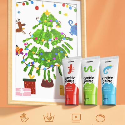 Cọ vẽ màu nước và khay đựng màu nước màu acrylic cho bé Mideer Paint Brush Set & Palette