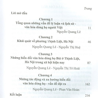 Những Biến Đổi Văn Hóa Dòng Họ Người Việt Thời Kỳ Đổi Mới Và Hội Nhập Quốc Tế (Nghiên Cứu Trường Hợp Dòng Họ Ở Thịnh Liệt - Hà Nội)