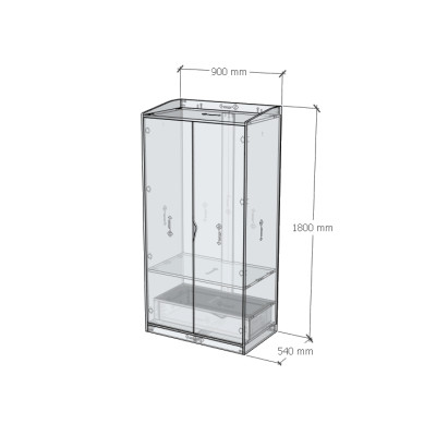 [Happy Home Furniture] WINNI, Tủ quần áo 2 cánh mở, 90cm x 54cm x 180cm ( DxRxC), TCM_156