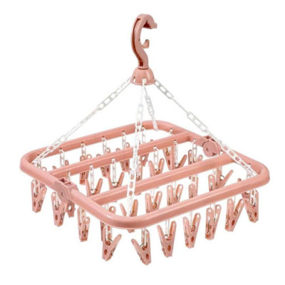 Móc treo tất vớ quần áo trẻ em 32 kẹp, móc chùm phơi đồ em bé