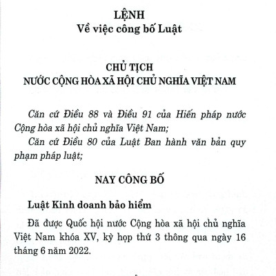 Luật Kinh doanh bảo hiểm