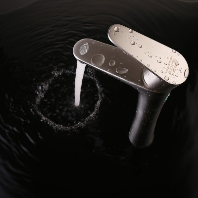 Vòi lavabo điếu nóng lạnh, Inox SUS 304 Eurolife EL-T023 (Trắng vàng )