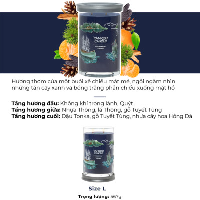 Nến ly tròn sáp đậu nành Yankee Candle size L (567g) - Lakefront Lodge