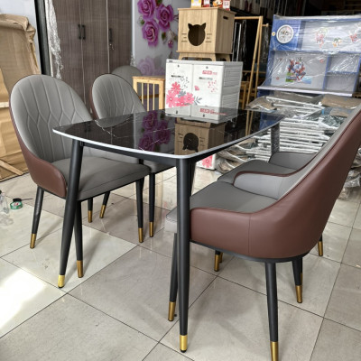 Bộ bàn ăn Juno Sofa mặt đá cẩm thạch hiện đại