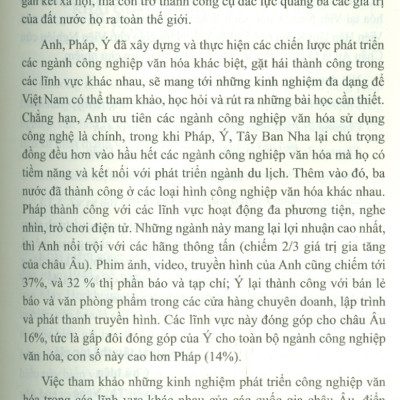 Công Nghiệp Văn Hóa Một Số Nước Châu Âu Và Kinh Nghiệm Cho Việt Nam (Sách chuyên khảo) - Viện Hàn lâm Khoa học Xã hội Việt Nam - Viện nghiên cứu Châu Âu - Nguyễn Thị Ngọc chủ biên