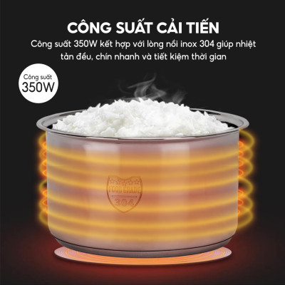 Nồi cơm điện Lebenlang LBL0581, dung tích 1200ml, công suất 350W, thiết kế hiện đại, bảo hành 2 năm - hàng chính hãng