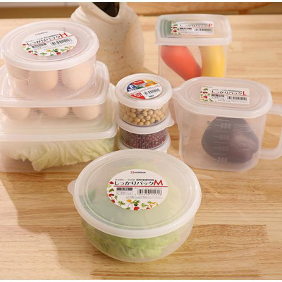 Set 02 Hộp nhựa cao cấp bảo quản thực phẩm Nakaya hình tròn, có nắp mềm 1300ml - Nội địa Nhật Bản