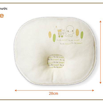 GỐI LÕM CHỐNG BẸP ĐẦU CHO BÉ TỪ SƠ SINH BẰNG VẢI ORGANIC KUKU KU2052 - SIZE 23x28 CM