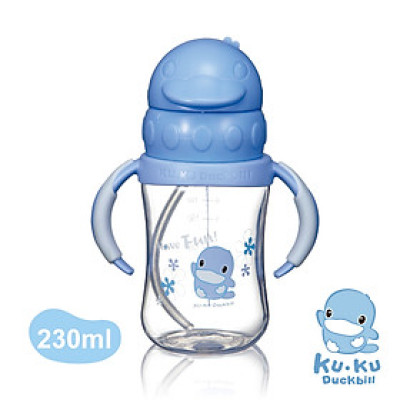 BÌNH UỐNG NƯỚC ỐNG HÚT CÓ TAY CẦM NHỰA PP KUKU KU5925 - 230ML