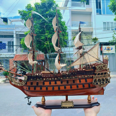 Mô Hình Thuyền Gỗ WASA chất liệu gỗ tràm, thuyền trang trí phong thủy, thuyển gỗ thủ công chính hãng