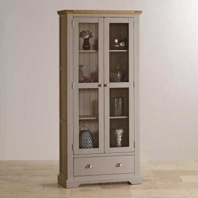 Tủ Trưng Bày 2 Cánh Kính St.Ives Gỗ Sồi Ibie LSD2STIO - Xám (90 x 42 cm)