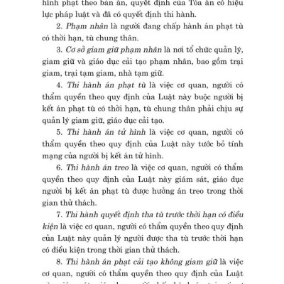 Luật thi hành án hình sự năm 2019 - bản in 2024
