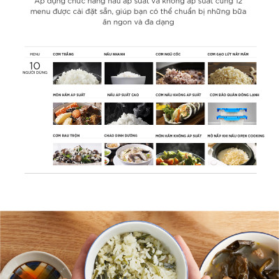 Nồi cơm điện tử áp suất kép Cuckoo CRP-ST1010FG (1.8L) - Hàng Chính Hãng