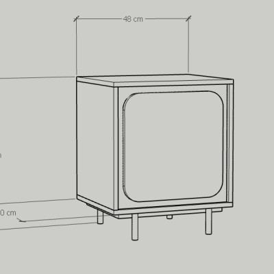 [Happy Home Furniture] SWEETY, Táp đầu giường 1 cửa mở - chân sắt, 48cm x 40cm x 58cm ( DxRxC), TCM_058