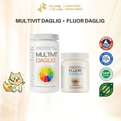 Combo Thực phẩm bảo vệ sức khỏe Multivit Daglig 180V và Fluor Daglig 90V