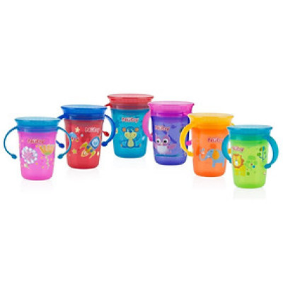 [ 10410-Nuby ] Ca tập uống nước 360 độ chống tràn, loại 2 tay cầm, 240ml