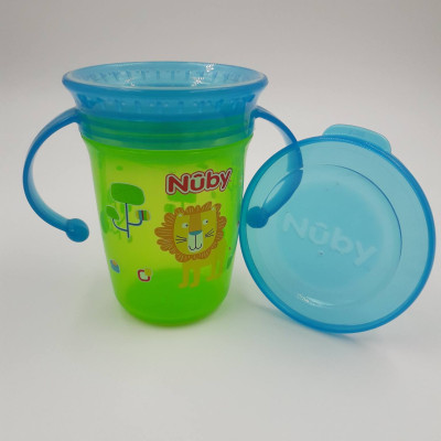 [ 10410-Nuby ] Ca tập uống nước 360 độ chống tràn, loại 2 tay cầm, 240ml
