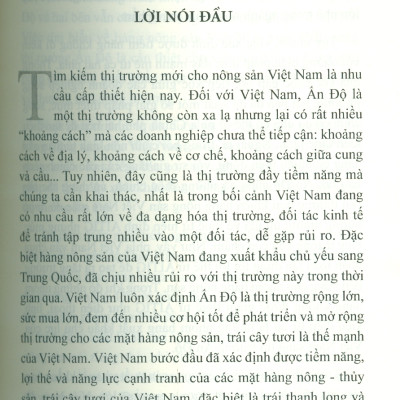 Thúc Đẩy Xuất Khẩu Hàng Nông Sản Của Việt Nam Sang Thị Trường Ấn Độ (Sách chuyên khảo) -  PGS. TS. Nguyễn Xuân Trung chủ biên 